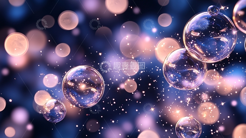高清大图下载【趣麦麦图】梦幻泡泡背景素材