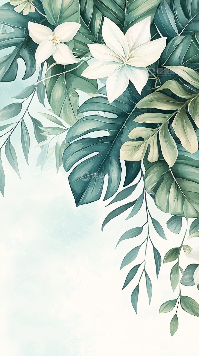 高清大图下载【趣麦麦图】热带植物花卉背景图