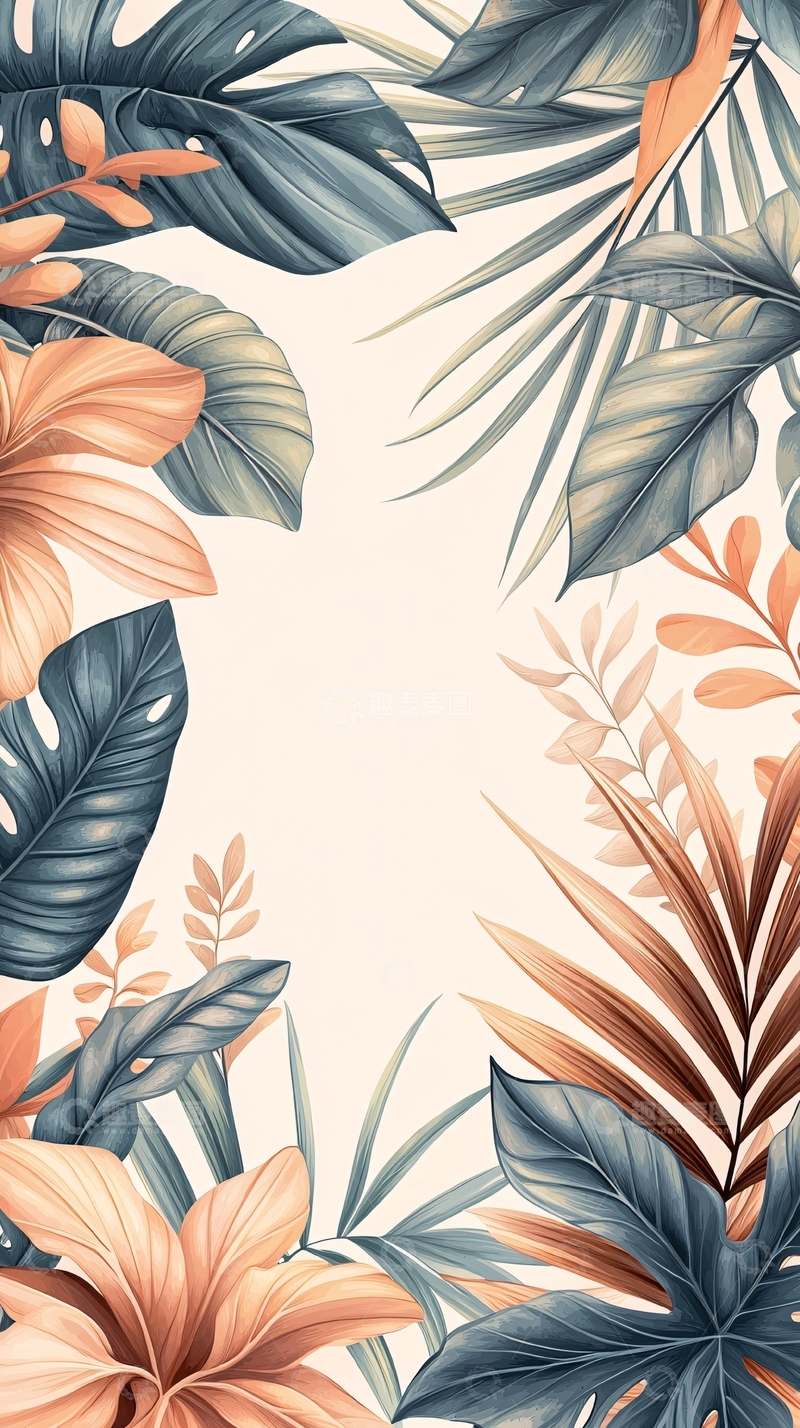 高清大图下载【趣麦麦图】热带植物花卉背景图