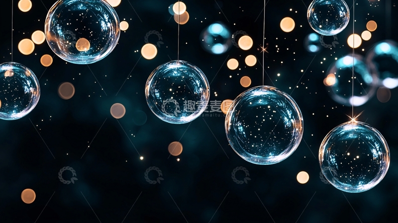 高清大图下载【趣麦麦图】悬挂的水晶球灯饰背景