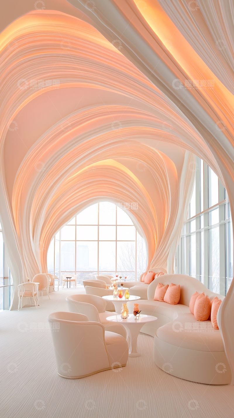 高清大图下载【趣麦麦图】粉色未来感室内设计