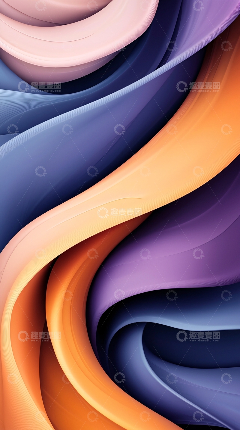 高清大图下载【趣麦麦图】抽象流动曲线背景图