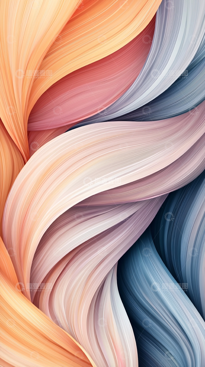 高清大图下载【趣麦麦图】抽象色彩流动线条背景图