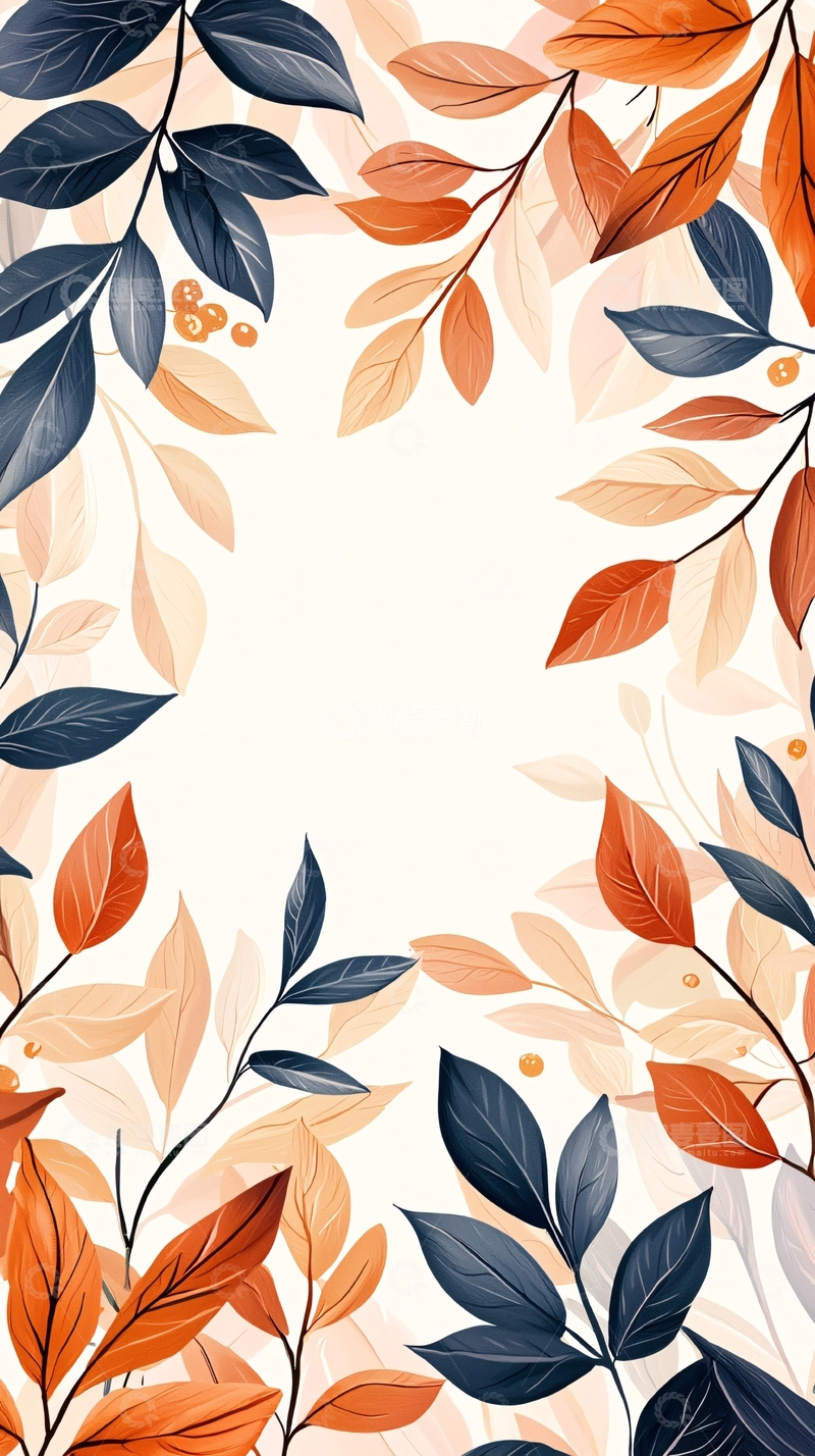 高清大图下载【趣麦麦图】秋日落叶背景图案