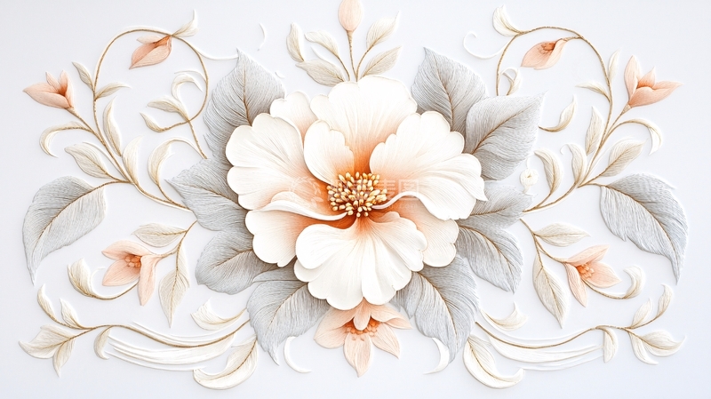 高清大图下载【趣麦麦图】优雅花卉手绘插画素材