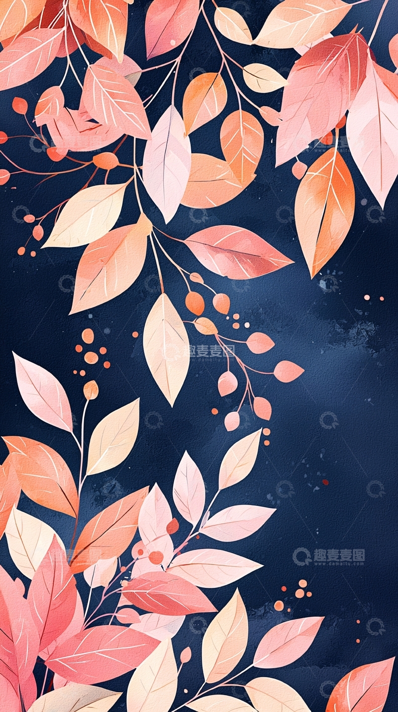 高清大图下载【趣麦麦图】秋叶背景素材