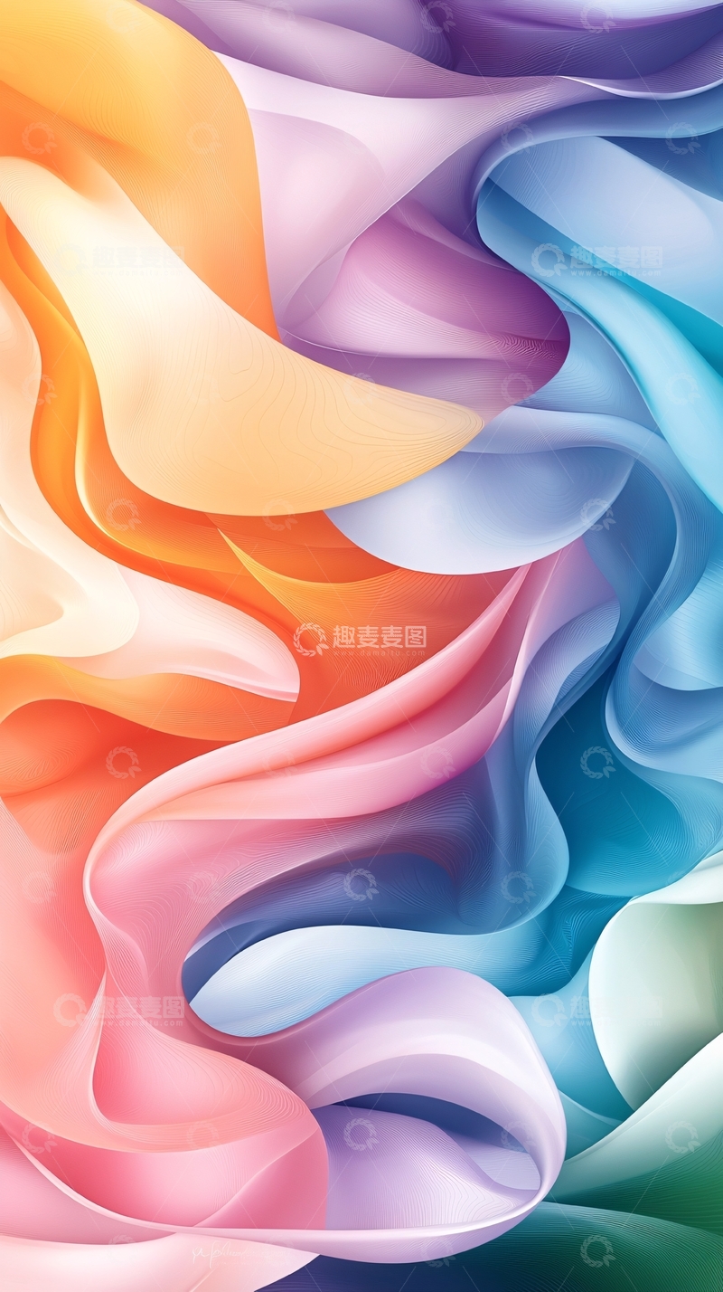 高清大图下载【趣麦麦图】色彩流动抽象艺术背景