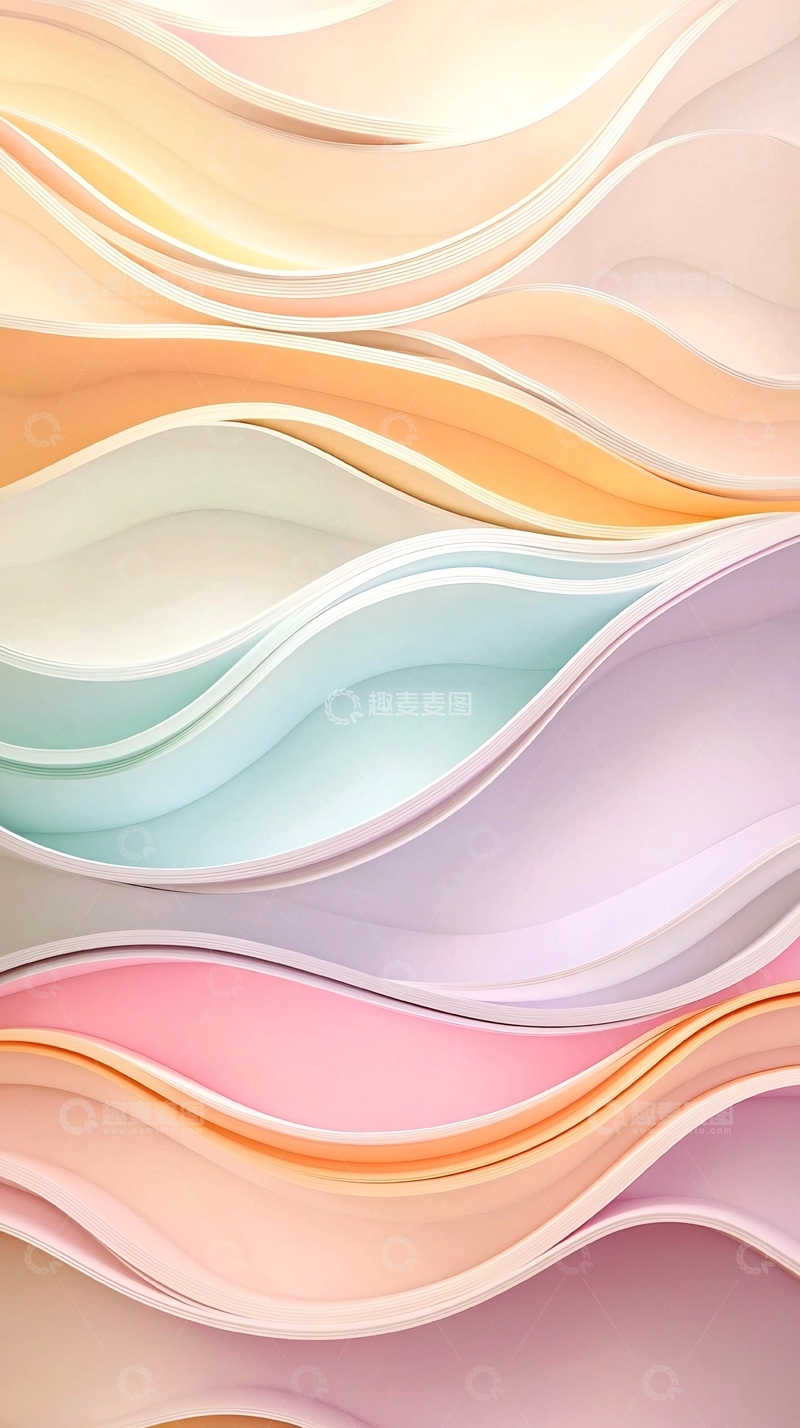 高清大图下载【趣麦麦图】波浪形渐变色抽象背景
