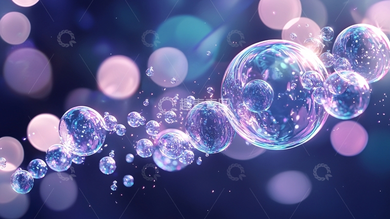 高清大图下载【趣麦麦图】梦幻泡泡背景素材