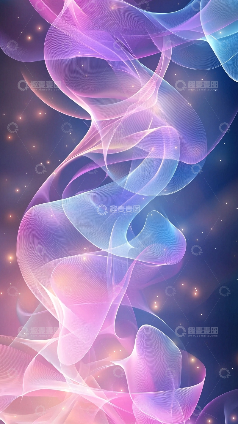 高清大图下载【趣麦麦图】梦幻色彩抽象线条背景图