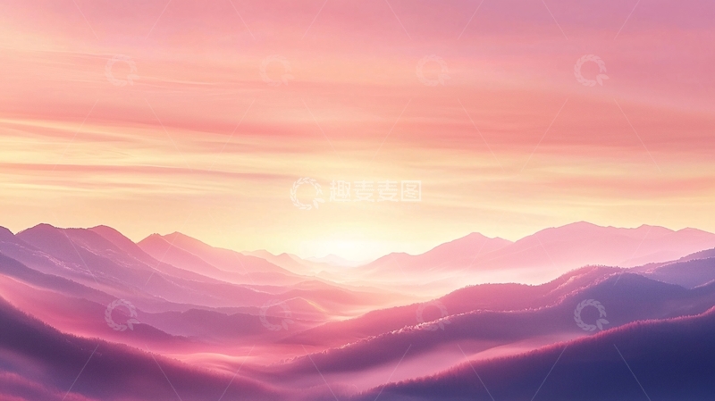 高清大图下载【趣麦麦图】晨曦山峦雾海