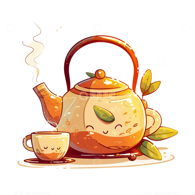 高清大图下载【趣麦麦图】茶具用品免抠元素2