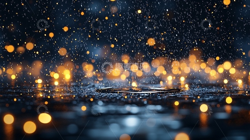 高清大图下载【趣麦麦图】雨夜城市光斑背景