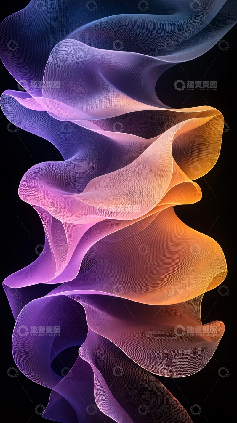 高清大图下载【趣麦麦图】抽象波浪线条艺术背景