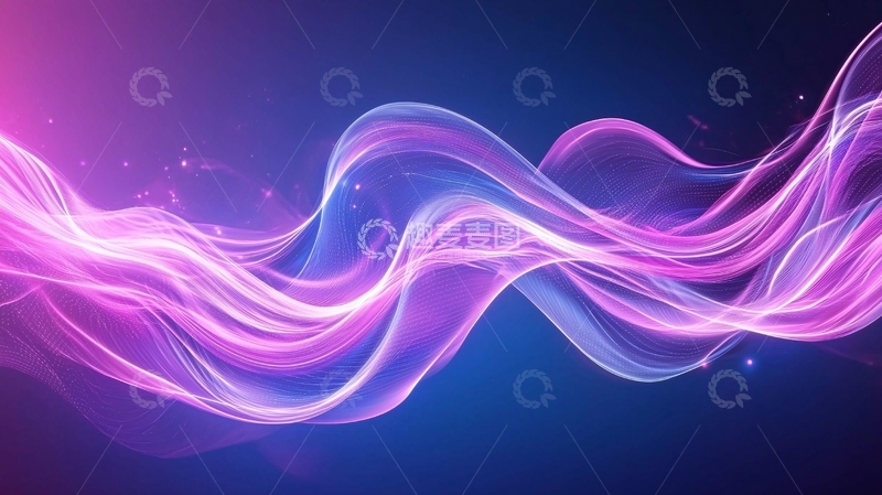 高清大图下载【趣麦麦图】紫色波浪线条抽象艺术背景