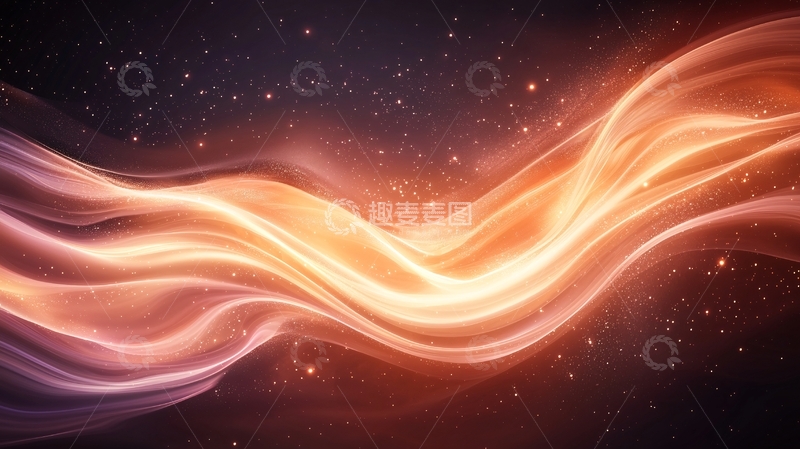 高清大图下载【趣麦麦图】梦幻星空流动光波背景