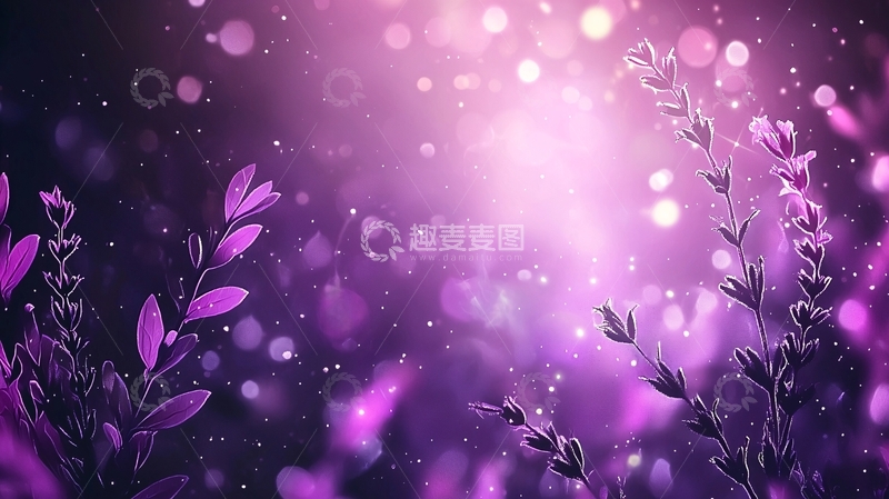 高清大图下载【趣麦麦图】梦幻紫色薰衣草背景图