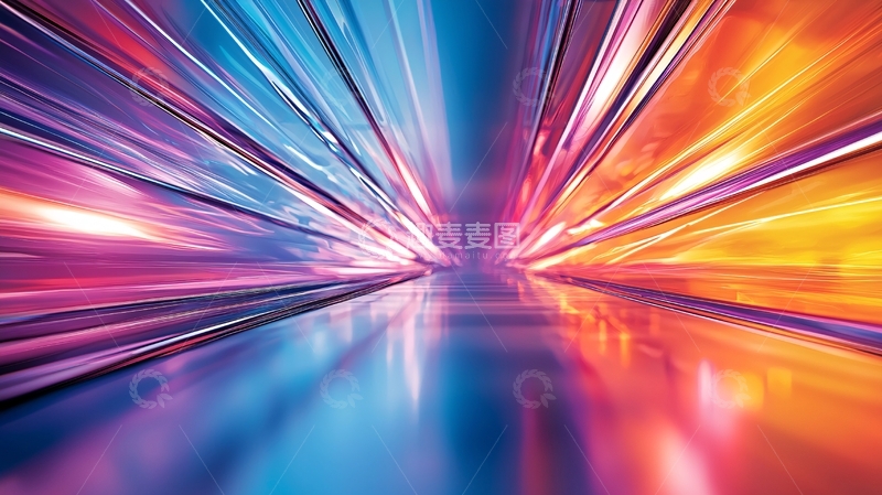高清大图下载【趣麦麦图】色彩斑斓的未来科技走廊