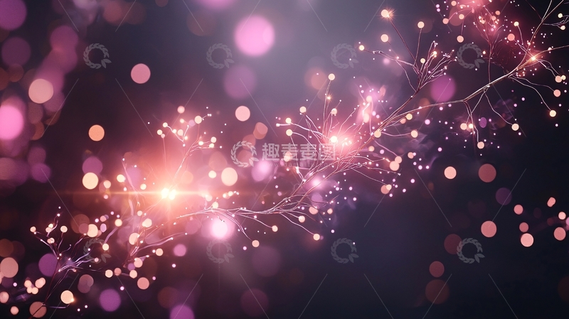 高清大图下载【趣麦麦图】梦幻光斑树枝背景