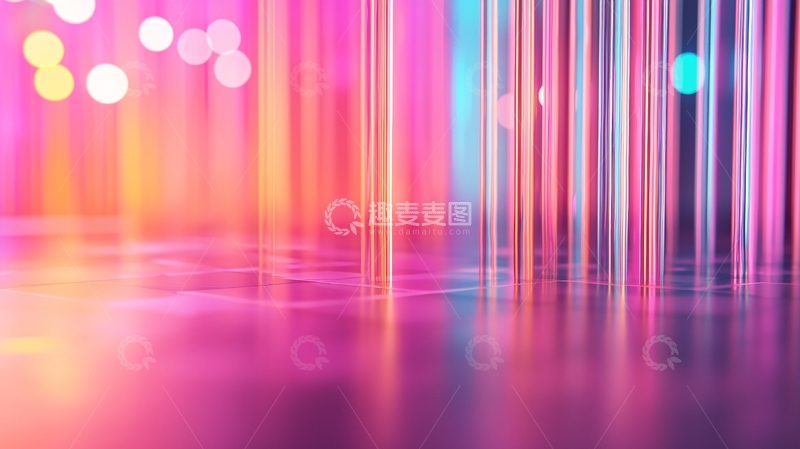 高清大图下载【趣麦麦图】霓虹光影柱光效背景