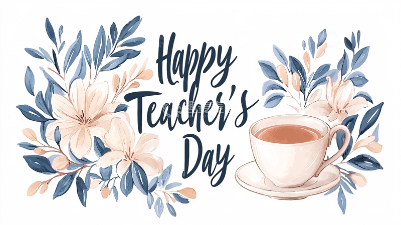 高清大图下载【趣麦麦图】教师节祝福插画背景图