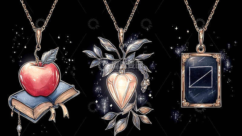 高清大图下载【趣麦麦图】魔法书项链挂坠设计图