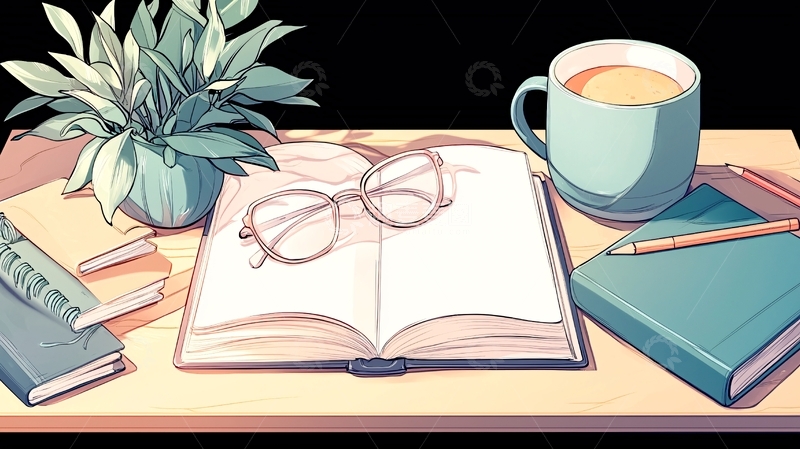 高清大图下载【趣麦麦图】桌上的书籍高清图片