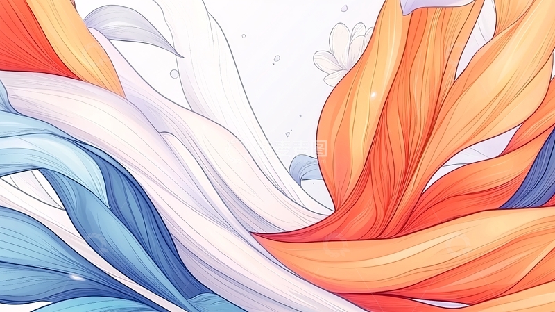 高清大图下载【趣麦麦图】抽象色彩流动线条背景图
