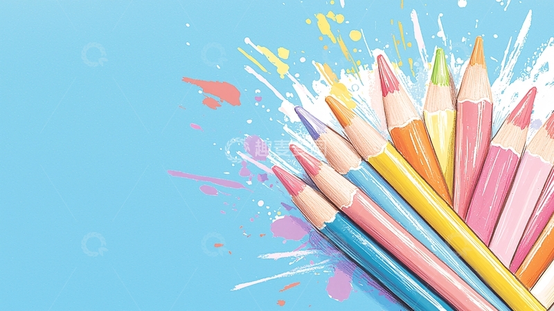 高清大图下载【趣麦麦图】彩色铅笔创意背景图