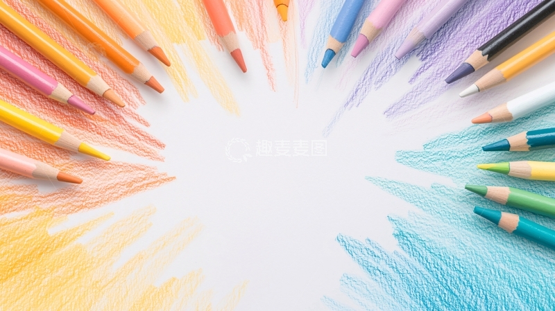 高清大图下载【趣麦麦图】彩色铅笔创意排列背景图