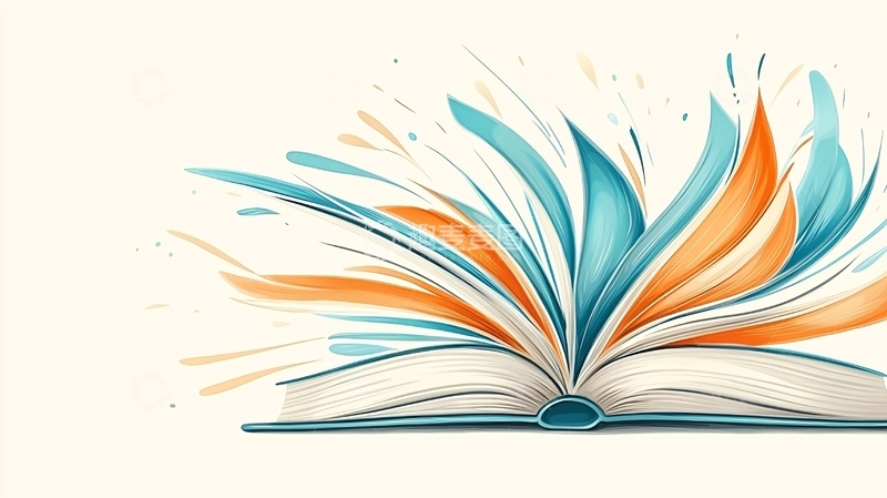 高清大图下载【趣麦麦图】色彩斑斓的书页展开插画