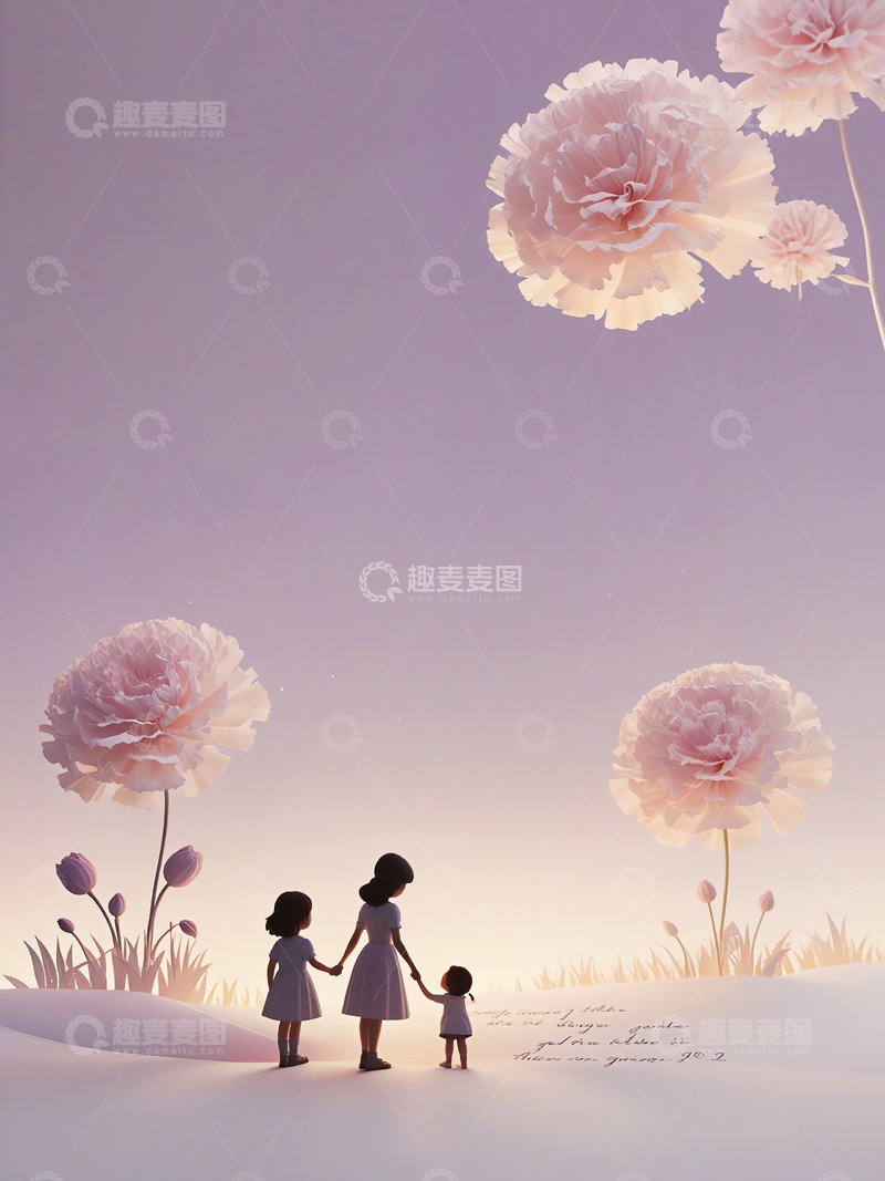 高清大图下载【趣麦麦图】母亲节温馨紫色鲜花背景16