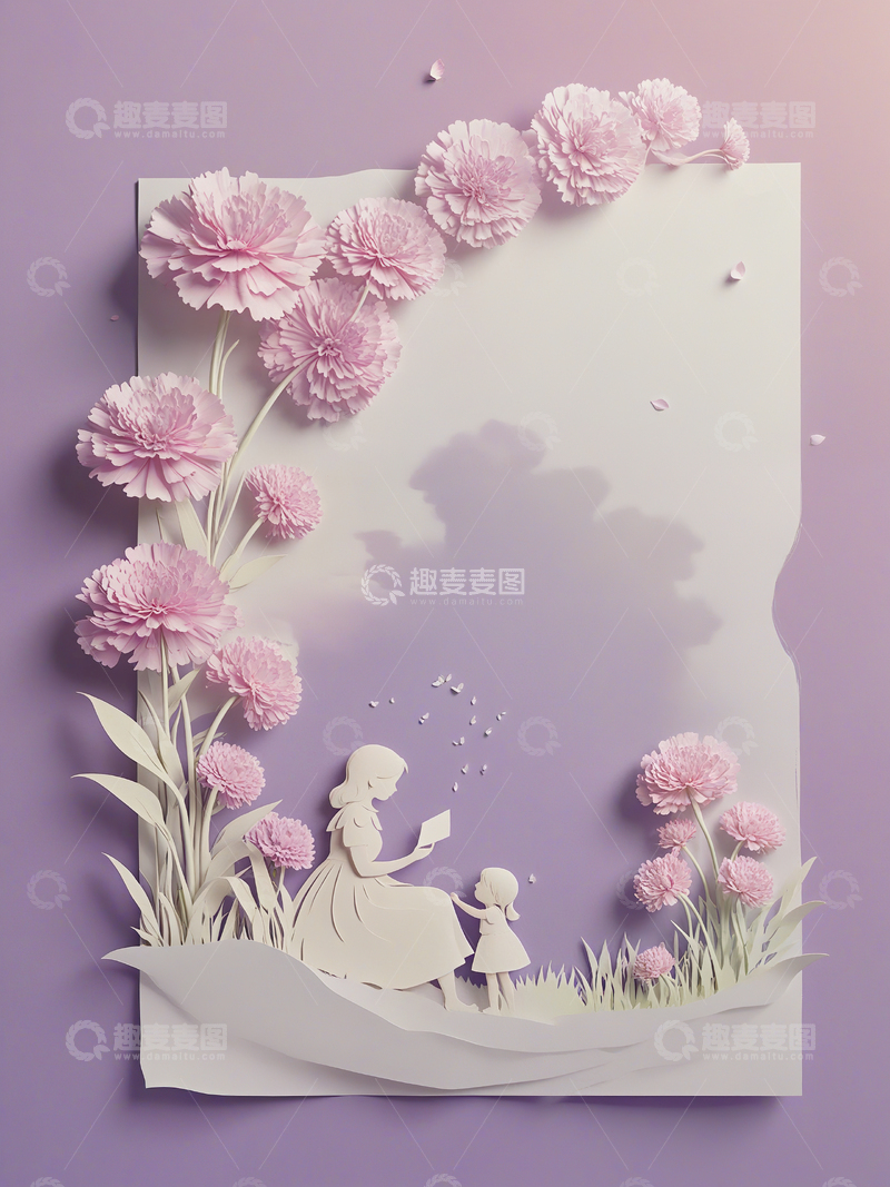 高清大图下载【趣麦麦图】母亲节温馨紫色鲜花背景8