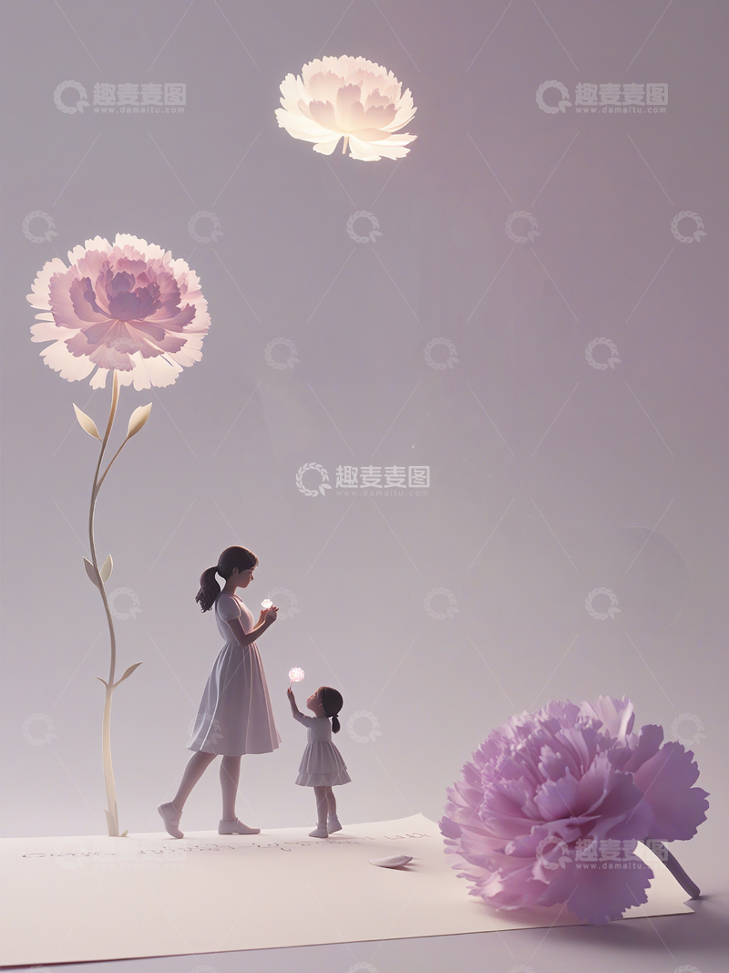 高清大图下载【趣麦麦图】母亲节温馨紫色鲜花背景13