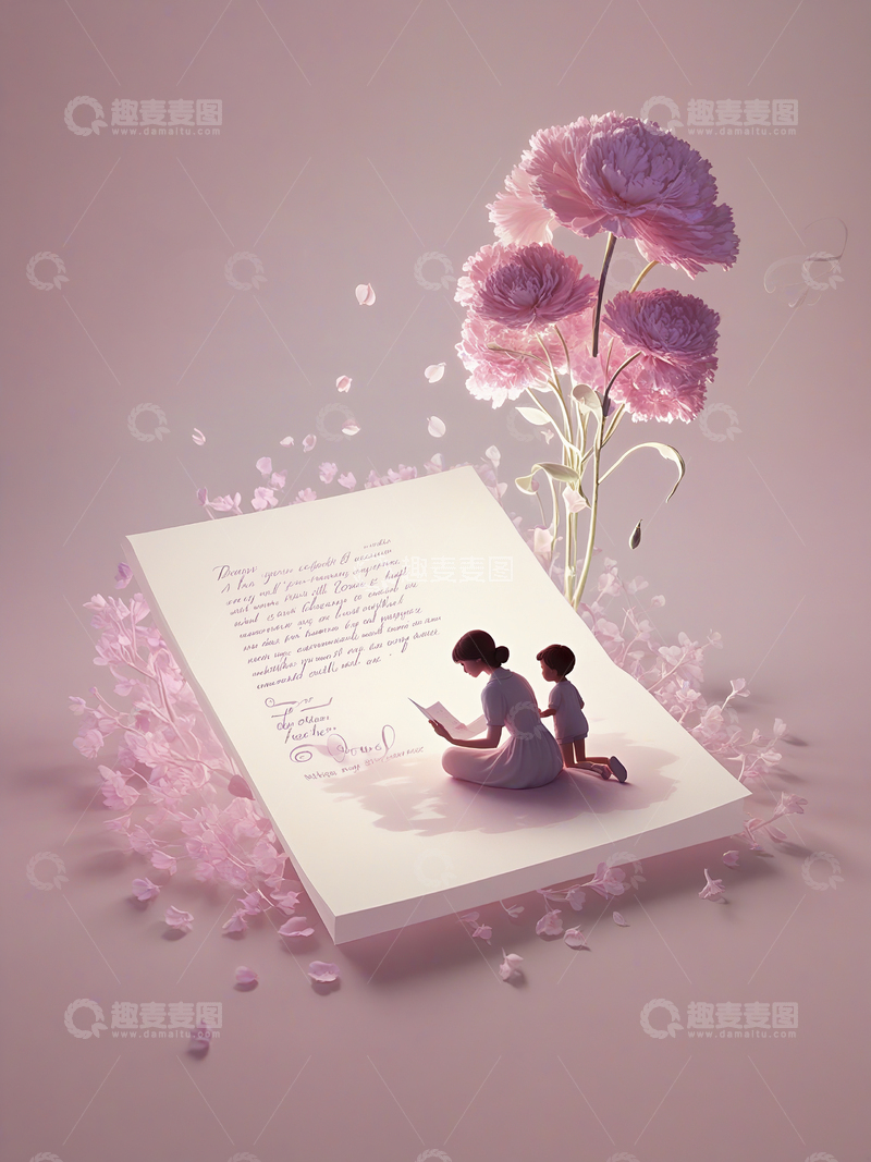 高清大图下载【趣麦麦图】母亲节温馨紫色鲜花背景10