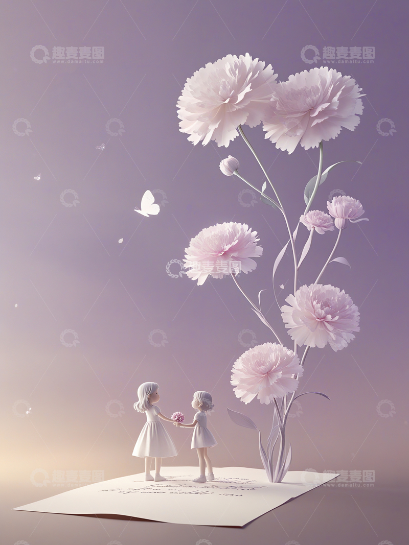 高清大图下载【趣麦麦图】母亲节温馨紫色鲜花背景19