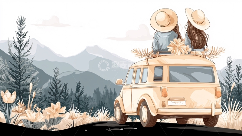 高清大图下载【趣麦麦图】夏日山间露营旅行