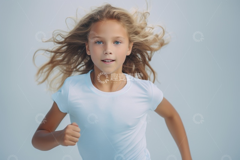 高清大图下载【趣麦麦图】跑步的一位少女