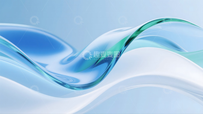 高清大图下载【趣麦麦图】抽象动感玻璃质感曲线线条流畅科技背景2