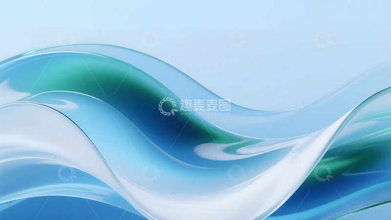 高清大图下载【趣麦麦图】抽象动感玻璃质感曲线线条流畅科技背景1
