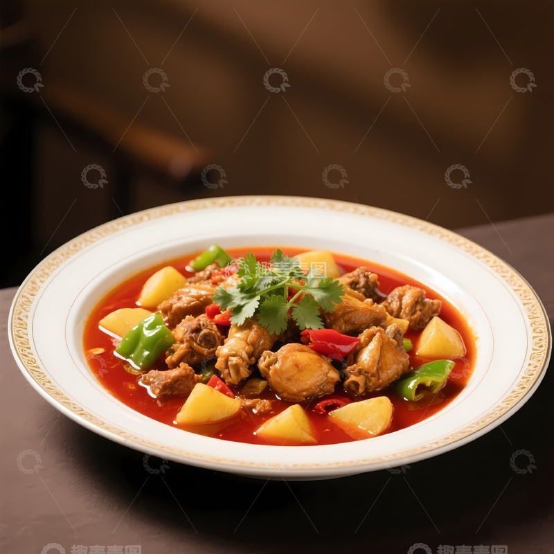 高清大图下载【趣麦麦图】新疆大盘鸡美食