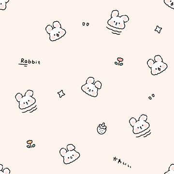 小兔子满印四方连续图案