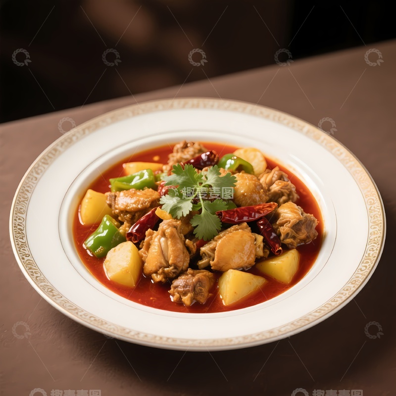 高清大图下载【趣麦麦图】新疆大盘鸡美食2