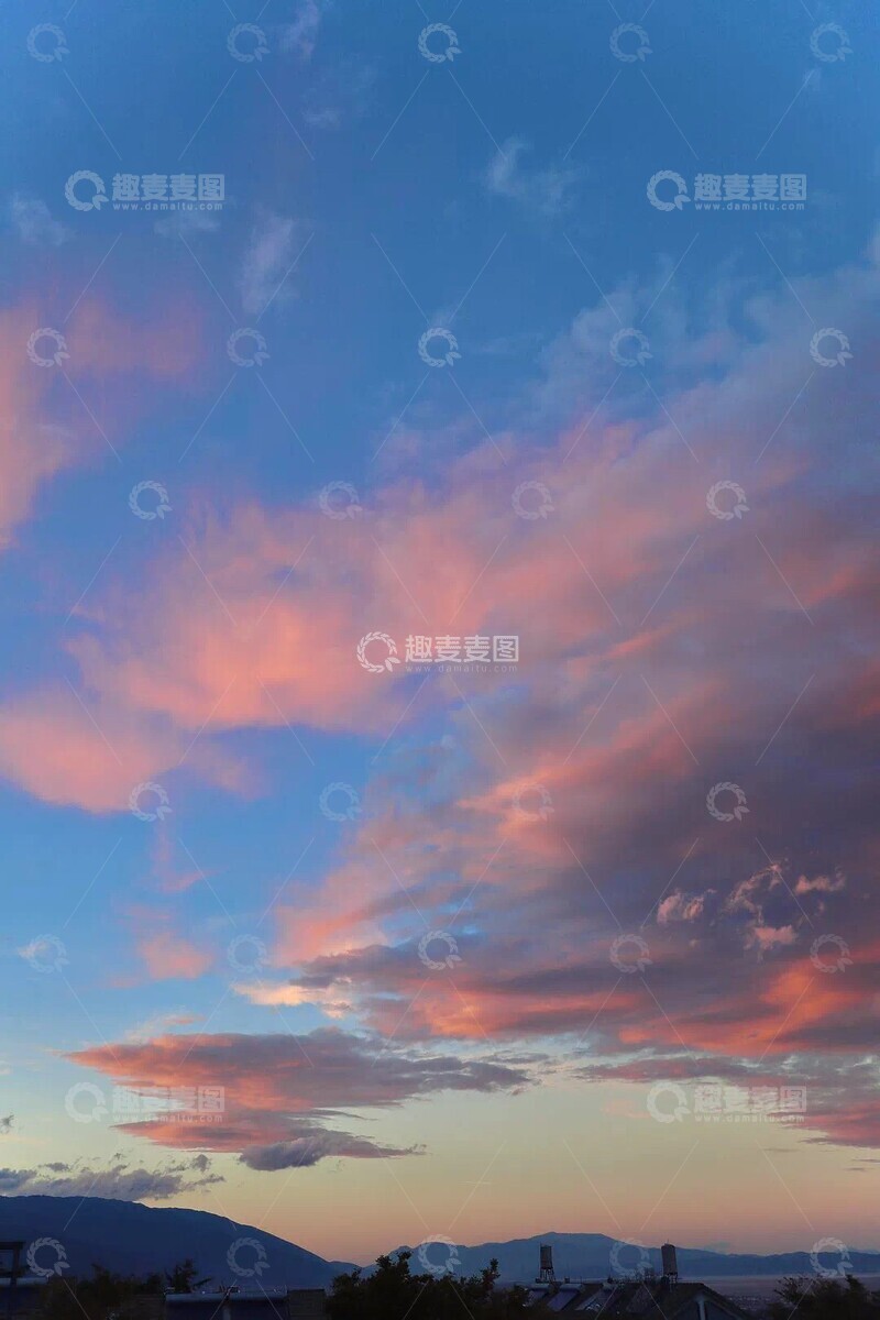 高清大图下载【趣麦麦图】唯美火烧云晚霞1