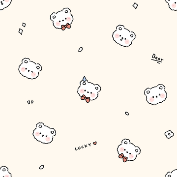卡通小熊四方连续满印图案