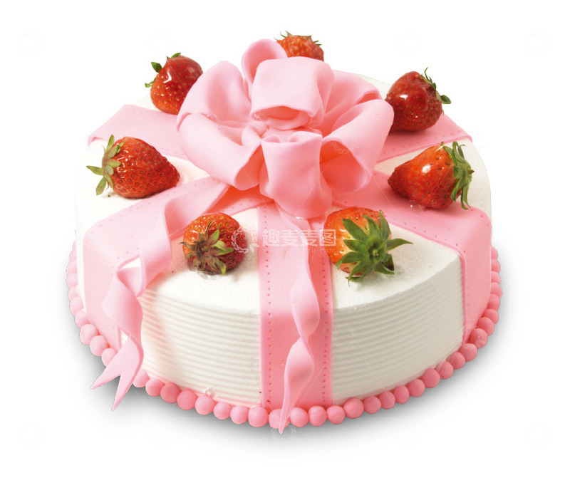高清大图下载【趣麦麦图】浪漫可爱手工花朵草莓蛋糕