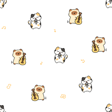 卡通猫咪满印图案