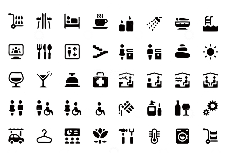 源文件下载【趣麦麦图】-酒店指示系统图标