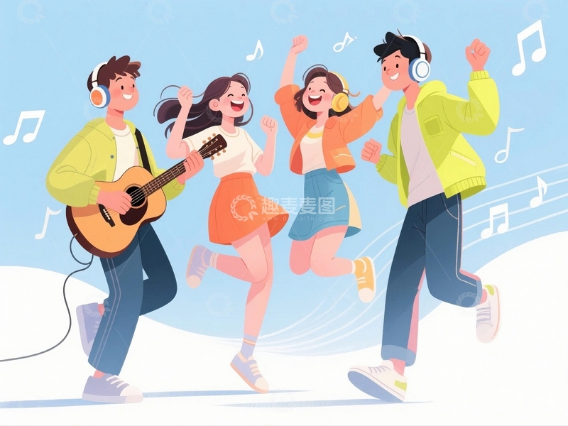 高清大图下载【趣麦麦图】青年人物插画7