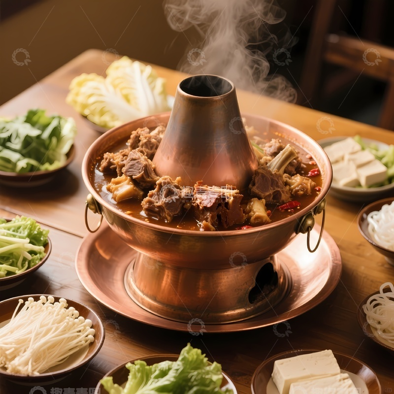 高清大图下载【趣麦麦图】羊蝎子火锅摄影1